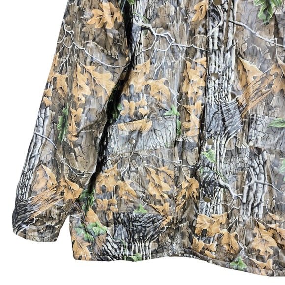 Cedar Key Camo Rain Jacket Mens L Trebark Superflauge PVC Insulated Hunting - Picture 3 of 13
